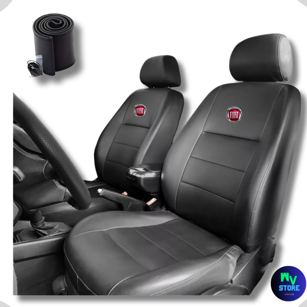Kit Capa 100% Impermeavél Banco Automotivo Carro Fiat Uno + Capa De Volante