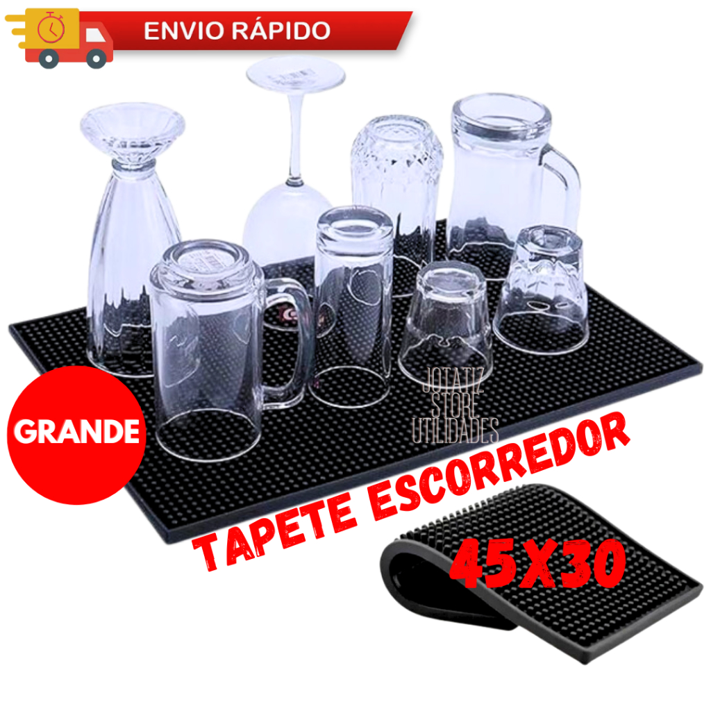 Tapete Grande Escorredor De Louça Copo Prato Para Barmen Bartender 45X30 Para Cozinha Bar Balcão