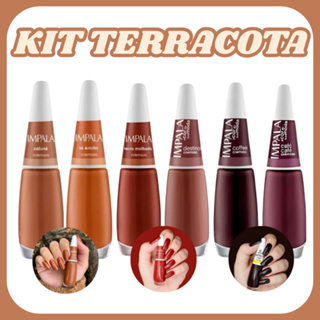 Kit 6 de Esmaltes Tons Nudes Marrom Terracota IMPALA em Oferta na Shopee