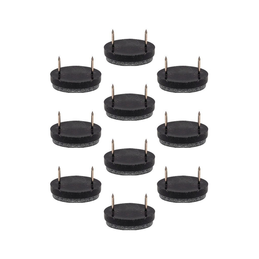 Kit 16 Sapatas Móvel 2 Prego Feltro Cadeira 40x24mm Plástico