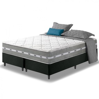 Cama Box King Preto + Colchão Molas Ensacadas Miami 193x203x59cm em Oferta na Shopee
