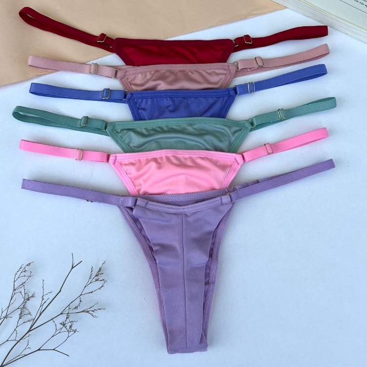 Kit 5 Calcinhas Fio Duplo Confortável Alças Reguláveis String Levanta Bumbum Moda Intima Feminina