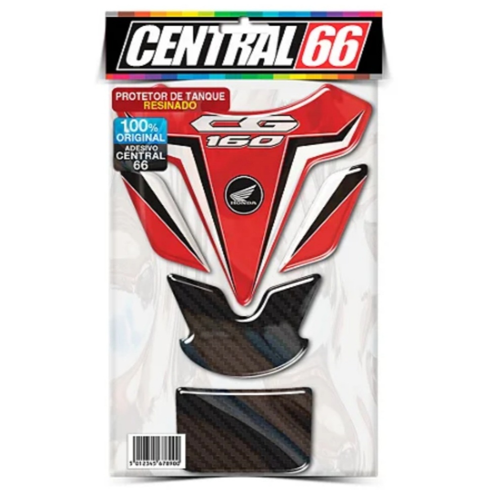 Protetor de Tanque Tank Pad Honda Cg 160 Titan Fan Vermelho Resinado