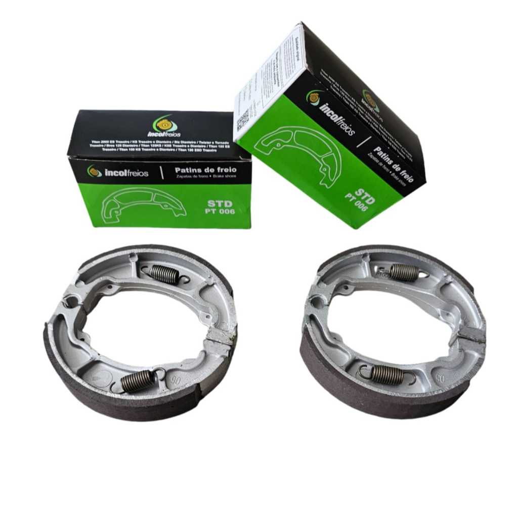 LONA DE FREIO PATIM DE FREIO CG TITAN 125 150 160 DIANTEIRO E TRASEIRO COM MOLAS INCOL FREIOS 01
