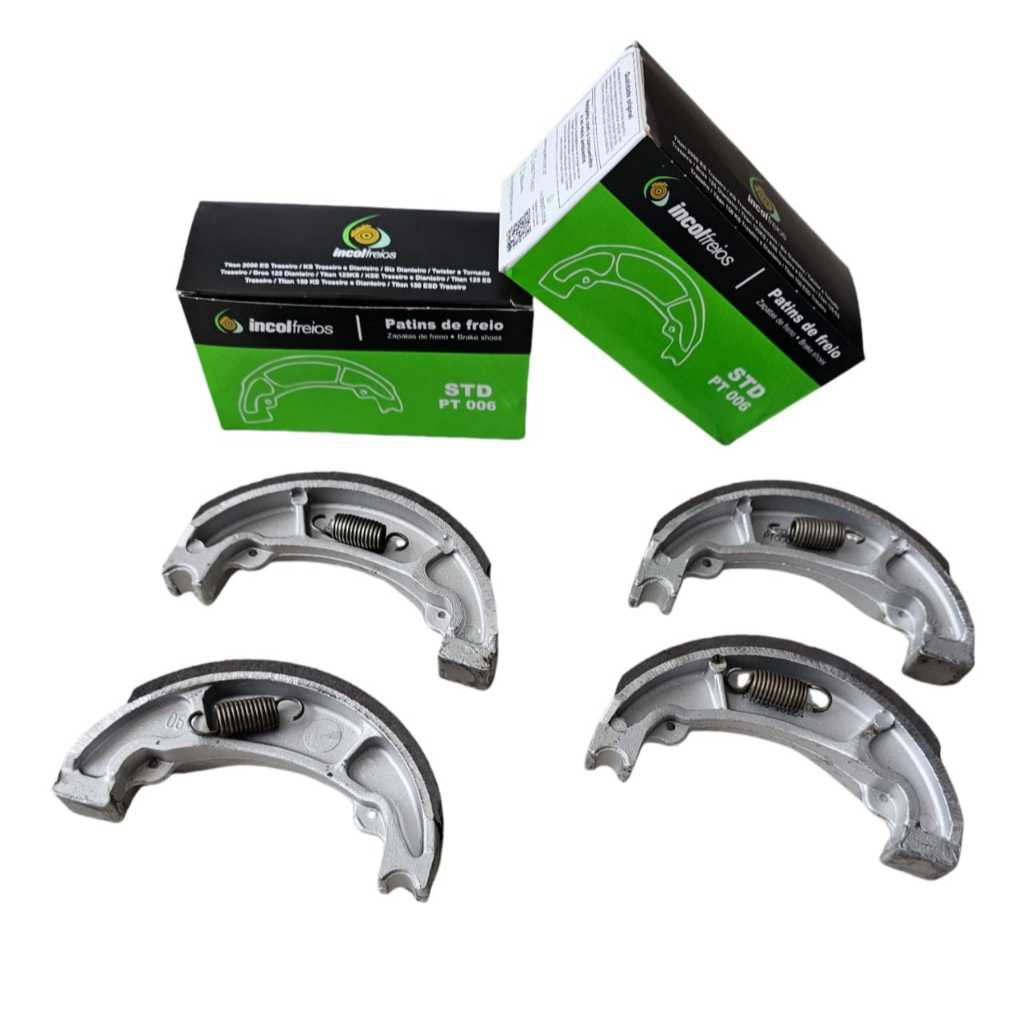LONA DE FREIO PATIM DE FREIO CG TITAN 125 150 160 DIANTEIRO E TRASEIRO COM MOLAS INCOL FREIO