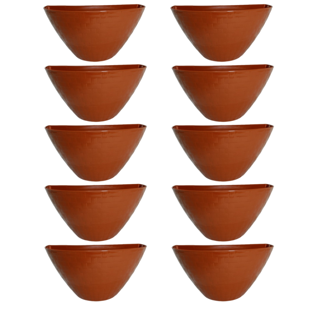 Vaso Parede Meia Lua RATTAN 1500ml, Vaso Cachepô Plástico Jardim Vertical