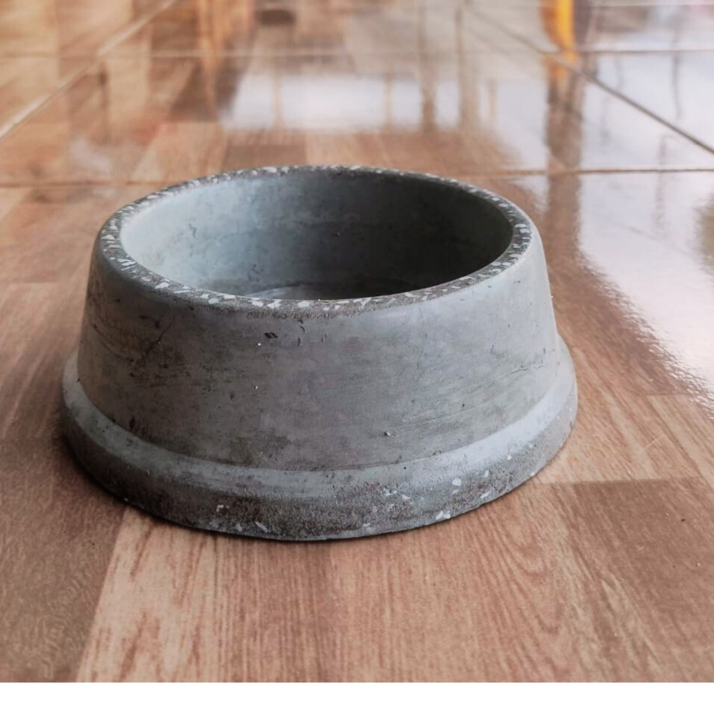 Pote Comedouro Bebedouro  em  Granitina Cimento Queimado + Durável +resistente
