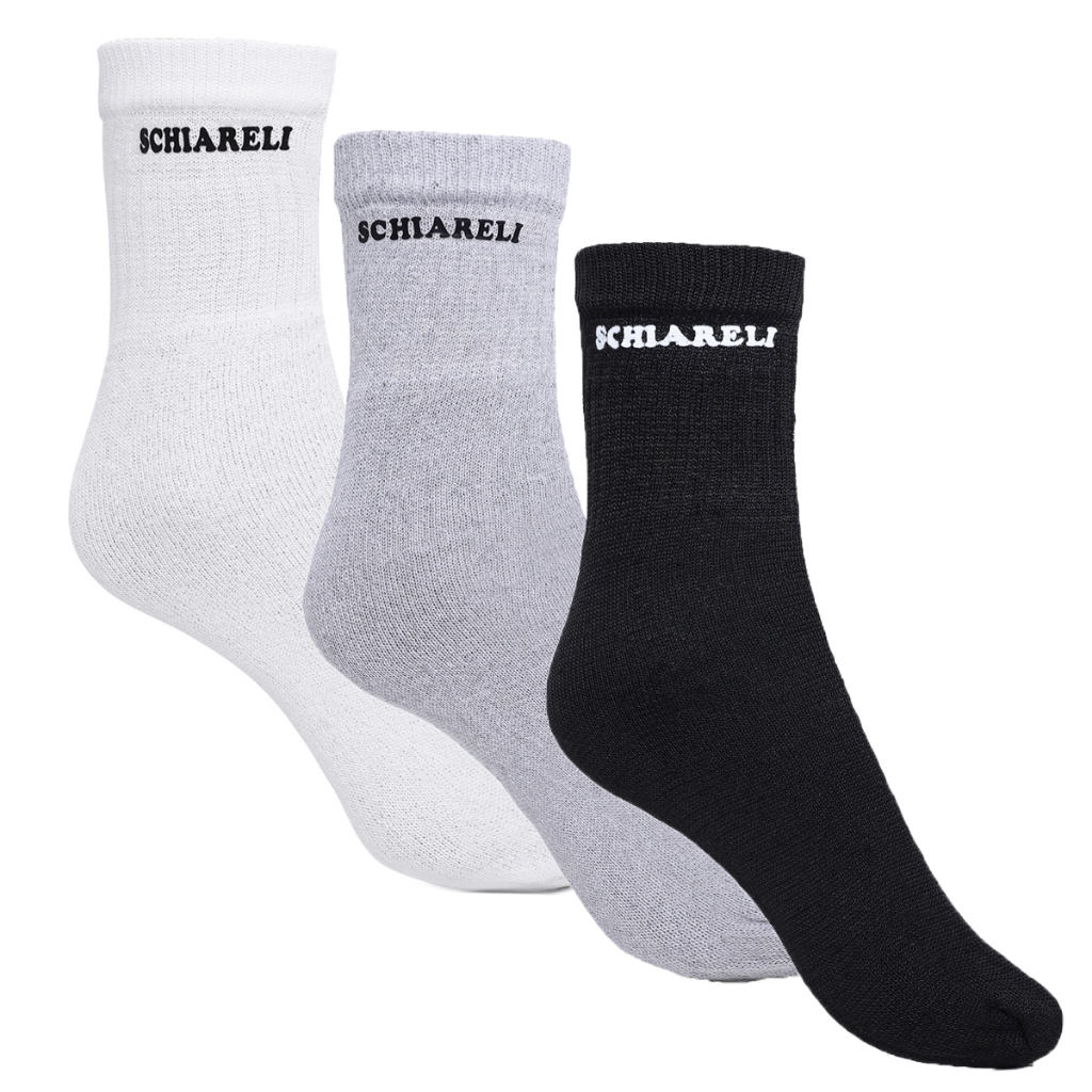 Kit 3 Pares de Meias Cano Médio Macia Unissex Casual Trabalhar Sair Dia a Dia Sch 240