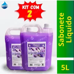 Kit c/ 2 Sabonetes Líquidos Perolizado Alfazema TOPMAR - 5 litros