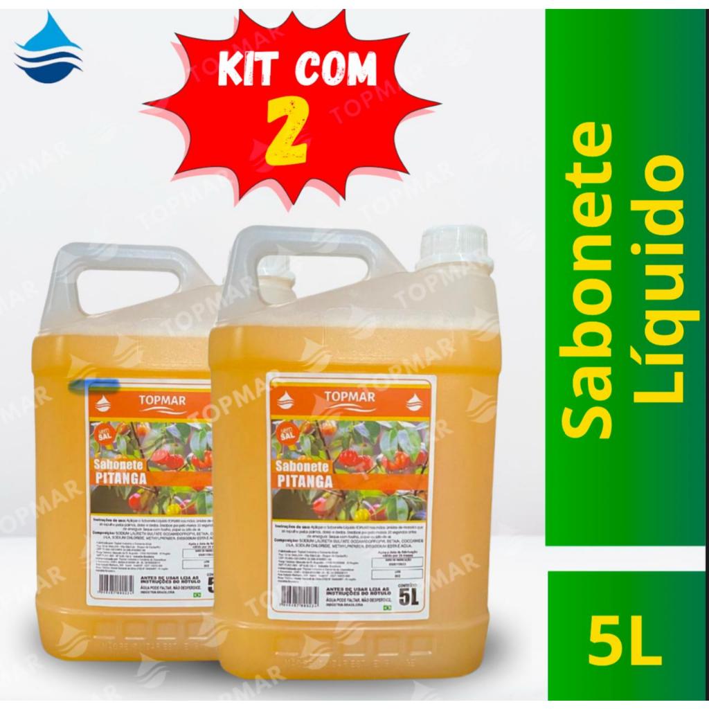 kit Sabonete Líquido Perolizado Pitanga TOPMAR - 5 litros em Oferta na Shopee