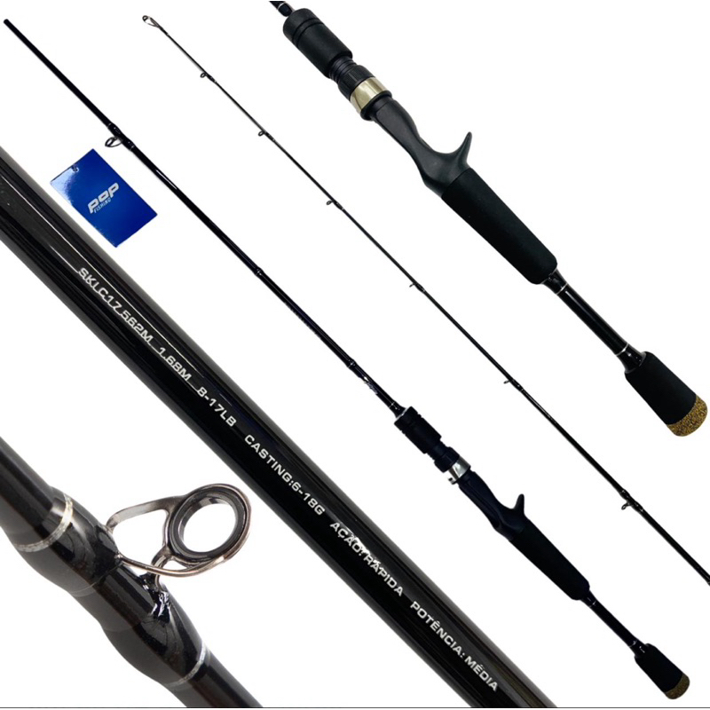 VARA PARA PESCA CARRETILHA CARBONO MARURI POP SKIMMER 1.68M E 1.83M 8-17 LBS