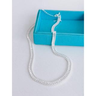 Choker zircônias baguete cristal banhada à prata 925 em Oferta na Shopee