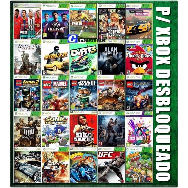 Pen drive 64g para XBOX 360 RGH c/ 10 jogos completos + 2000 retrô
