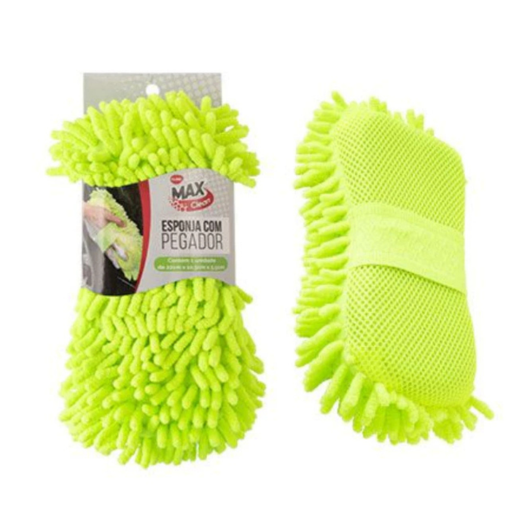 Esponja Clink De Poliéster Com Pegador De Tecido Chenille Para Lavagem Lavar Carros em Oferta na Shopee