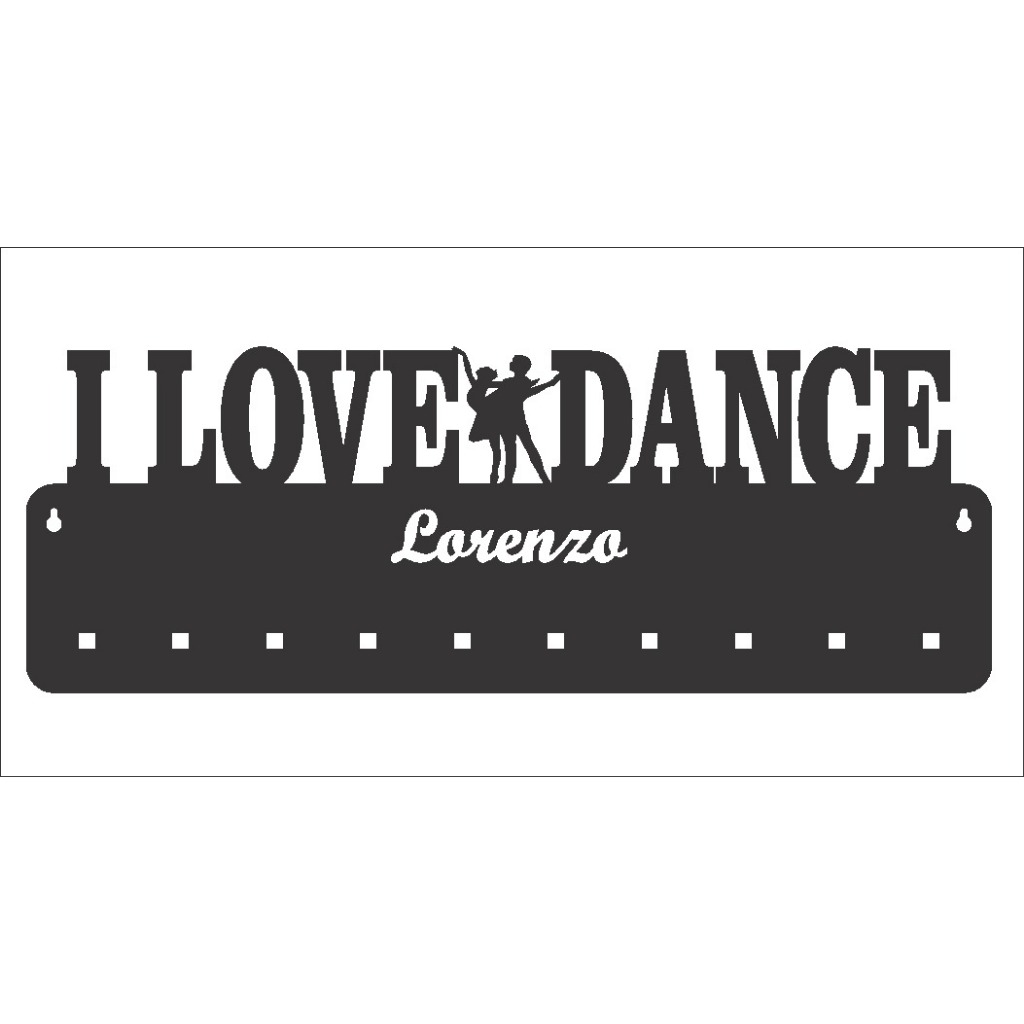 Porta Faixas / Medalhas I Love Dance Personalizado com nome