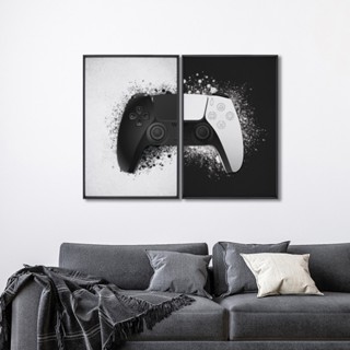 2 Quadros Decorativos Dualidade Gamer com Moldura Sala Quarto Escritorio Com e Sem Vidro em Oferta na Shopee