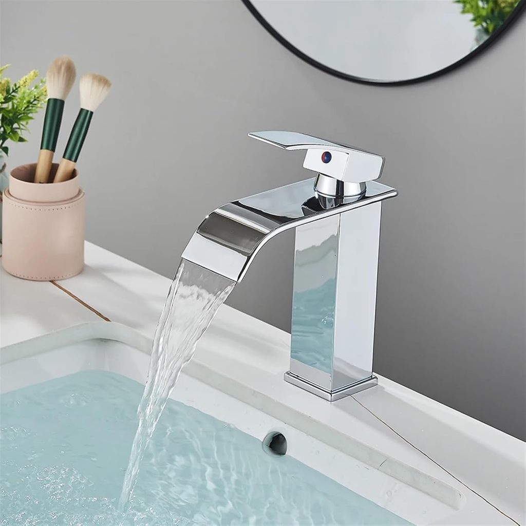 Torneira Banheiro Cascata Monocomando Misturador Bica Baixa 18cm Inox Cromada Yesop em Oferta na Shopee