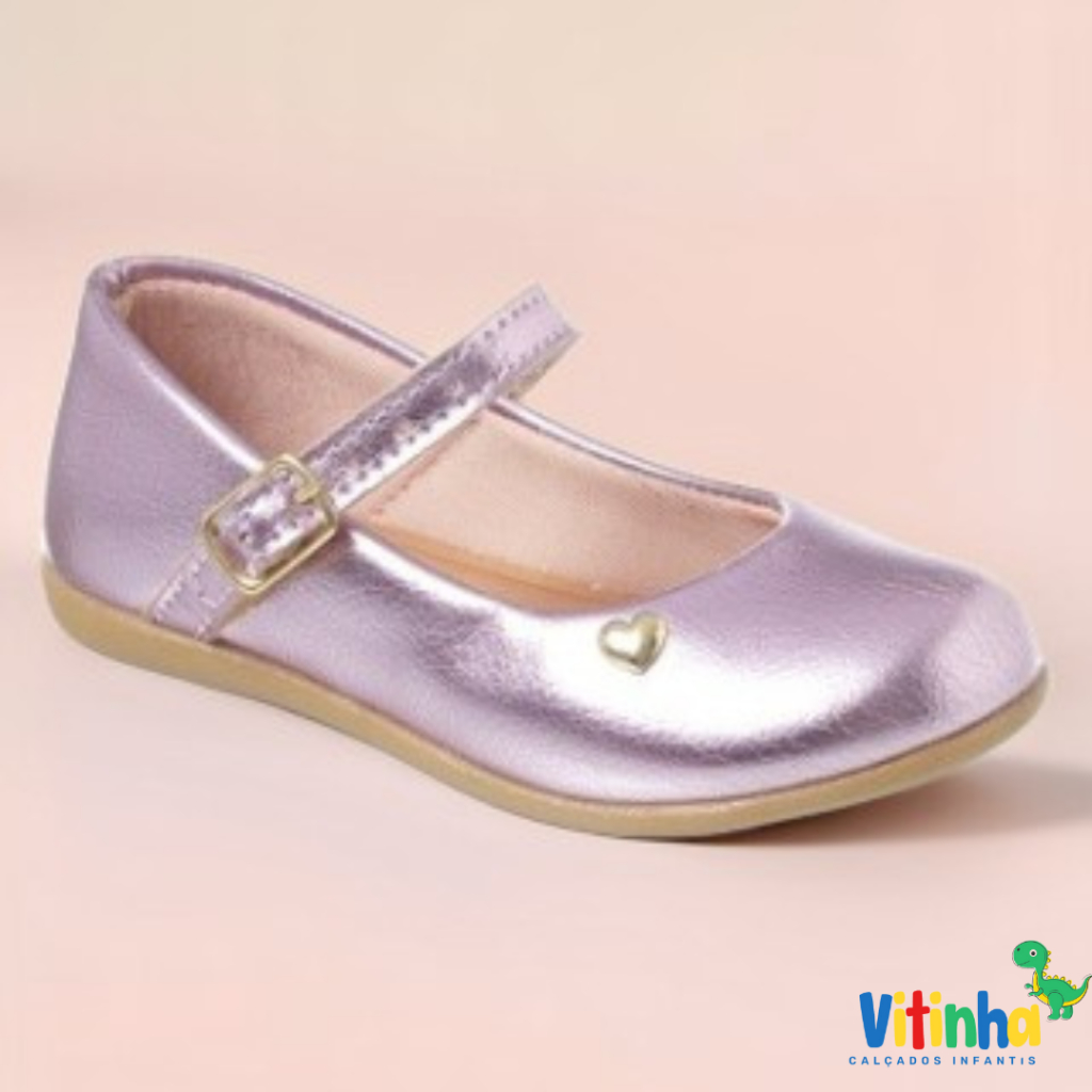 Sapatilha Metalizada Rosa Infantil de Coração Menina Bebe em Oferta na Shopee