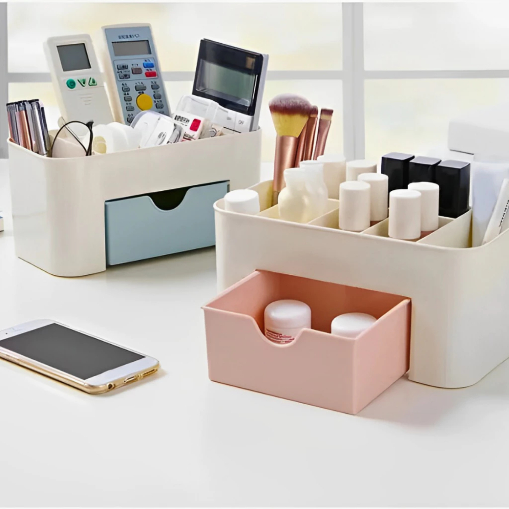 Porta Maquiagem Cosméticos Organizador Escritório Mesa Multiuso Porta Treco Gaveta Caneta