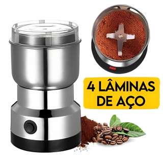 Moedor Multifuncional de Café e Especiarias 110V com Design em Aço Inoxidável 4 Lâminas M…