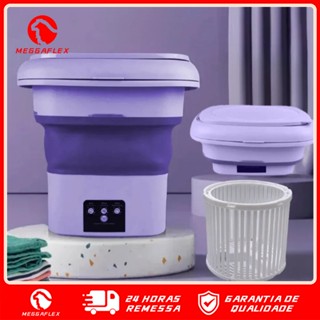 Mini máquina de lavar roupa dobrável portátil automática roupa interior de viagem MEGGAFLEX em Oferta na Shopee