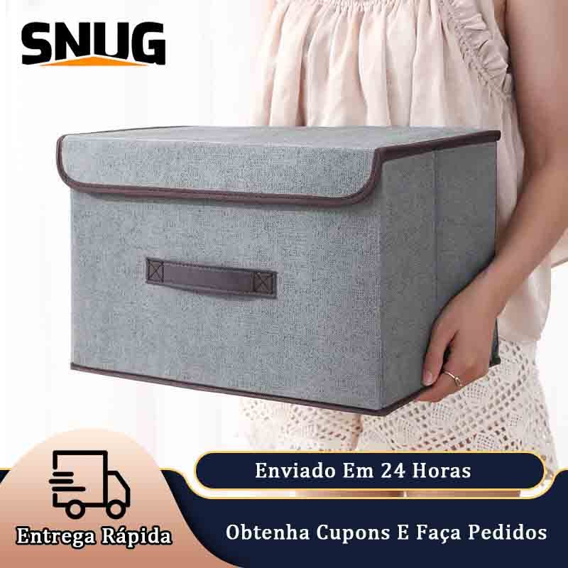 Snug Caixas De Armazenamento De Tecido, Com Tampa Organizador De Cesta Dobrável Grandes em Oferta na Shopee