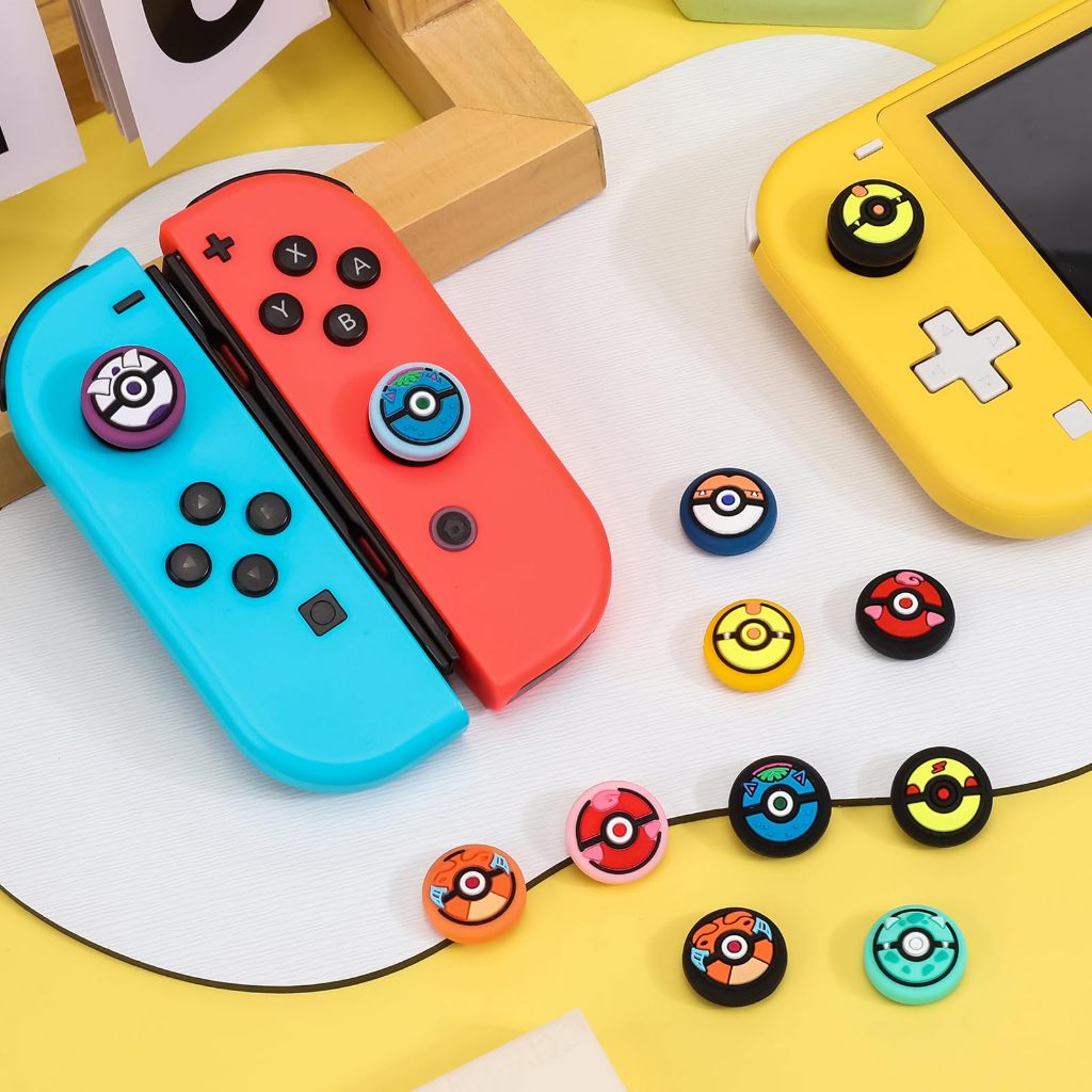 KIT 4 PCS Par de Grip Silicone Analógico Borrachinha Capa para Controles Nintendo Switch