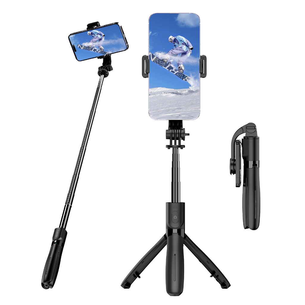 Pau de Selfie Retrátil Bluetooth ZP-16 Tripé para Celular com Controle Remoto Bastão de Selfie Profissional