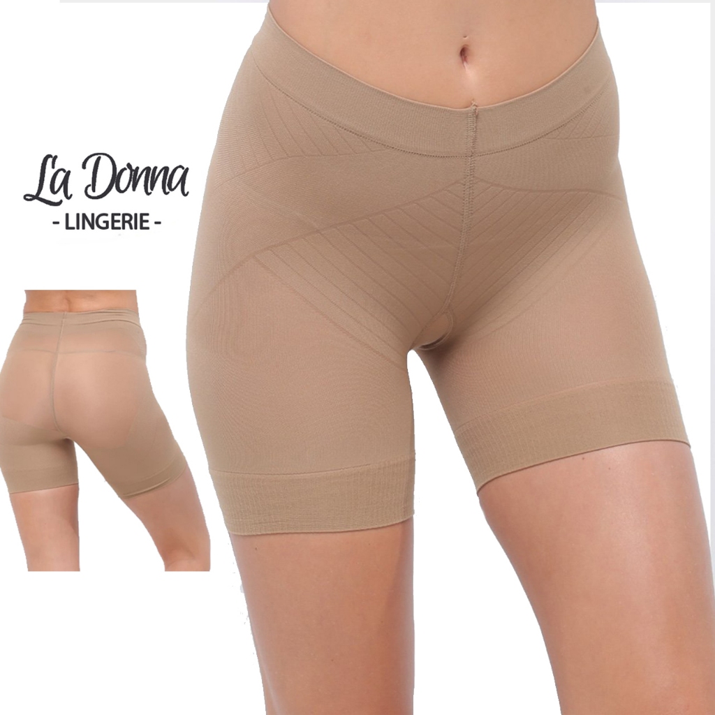 Shorts MODELADOR Compressao Short Cintura Alta Segunda Pele Media Bege LaDonna