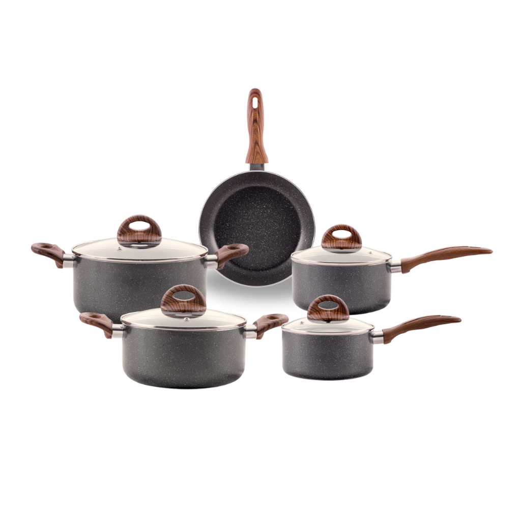 Jogo de Panelas Brinox Antiaderente Ceramic Life 5 Peças Smart Plus com Indução Granito - Home & Living