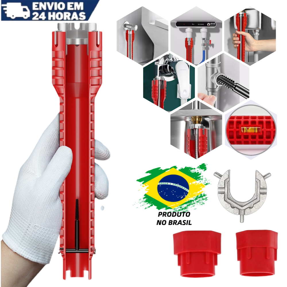 Chave Hidráulica Multifuncional 8 Em 1 Chave De Encanamento Torneira Da Pia Inglês Chave Ferramenta