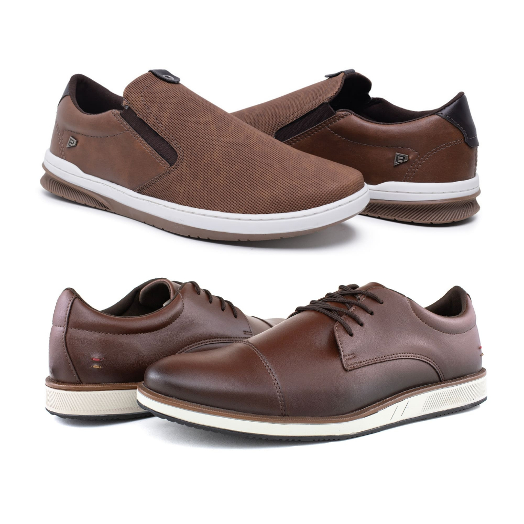 Kit 2 Sapatênis Slip-On Urban & Sapatênis Social Oxford