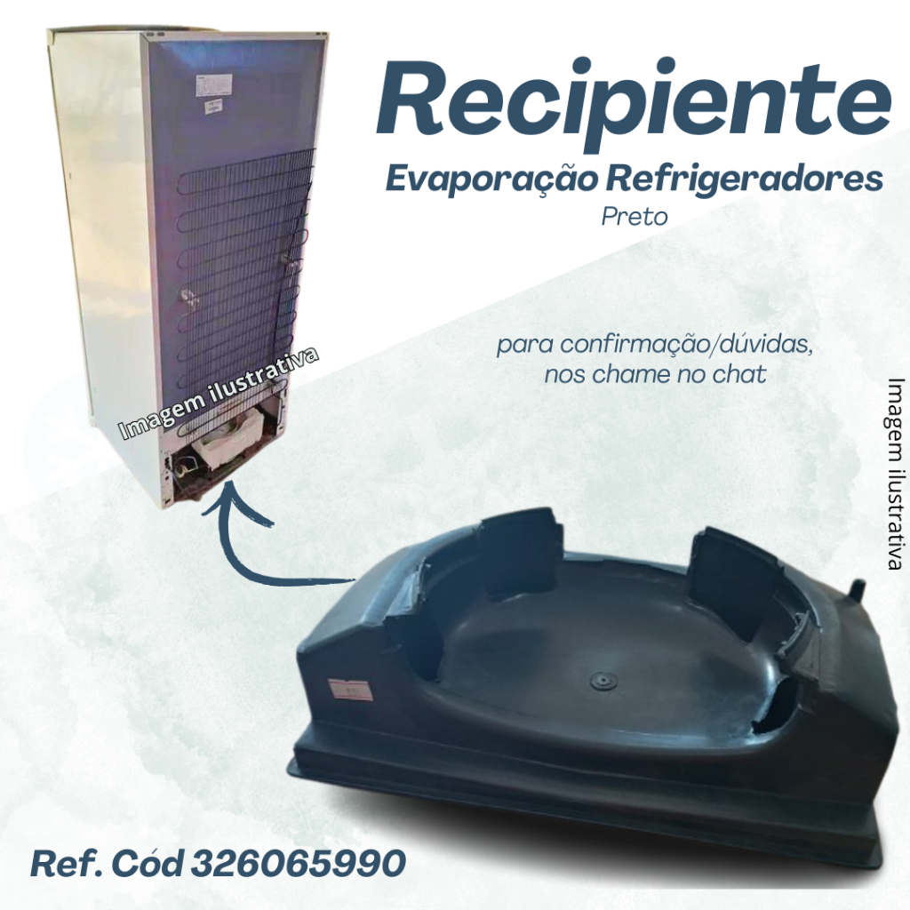Recipiente bandeja motor refrigerador compatível 326065990 preto