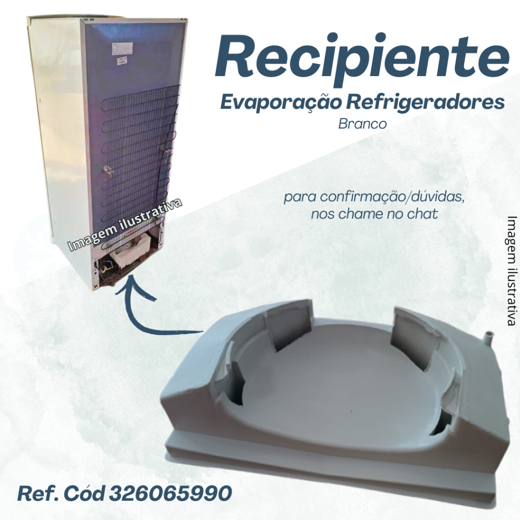 Recipiente bandeja motor refrigerador compatível 326065990 branco