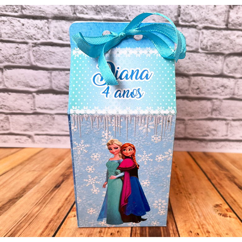 20 Caixinhas Milk Frozen Personalizada Com Nome e idade Lembrancinha  Para  Festa Elsa Olaf Princesa