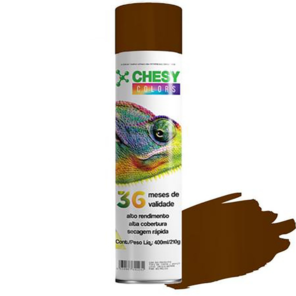 Kit 6 Latas de Tinta Spray Uso Geral Marrom 400ml Chesy · foto 2