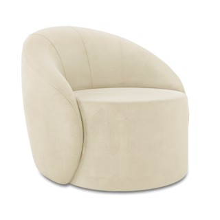 Poltrona Orgânica Redonda Giratória Lua Suede