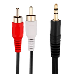 Cabo Adaptador De Áudio Auxiliar Rca P2 3,5mm 1.5m Macho com NFe