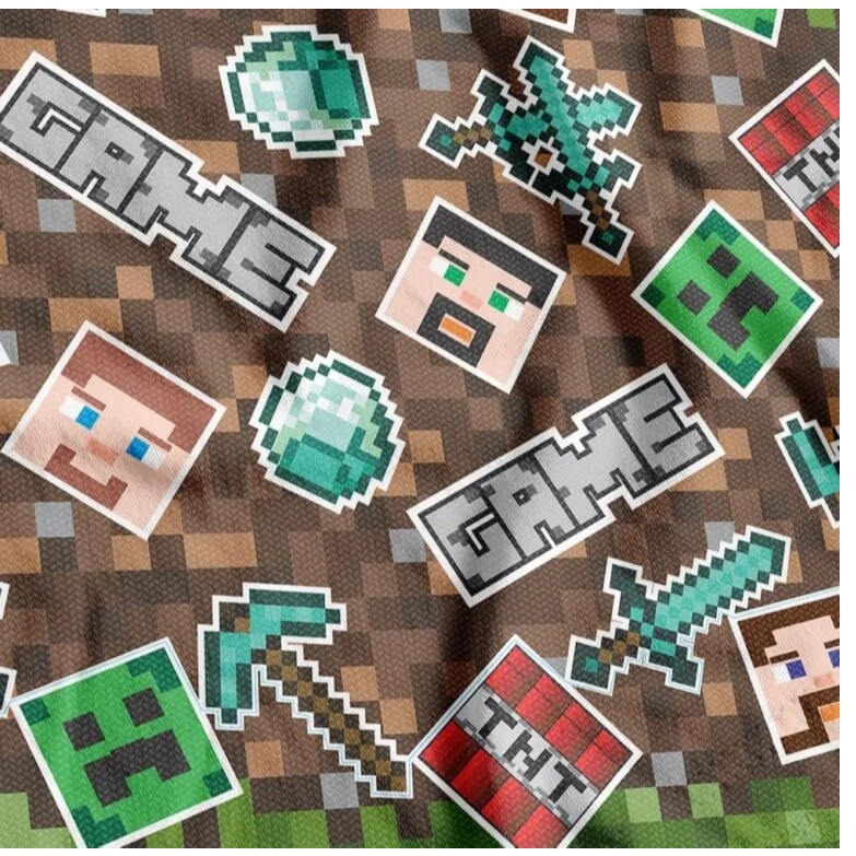 TNT Estampado Minecraft em Oferta na Shopee
