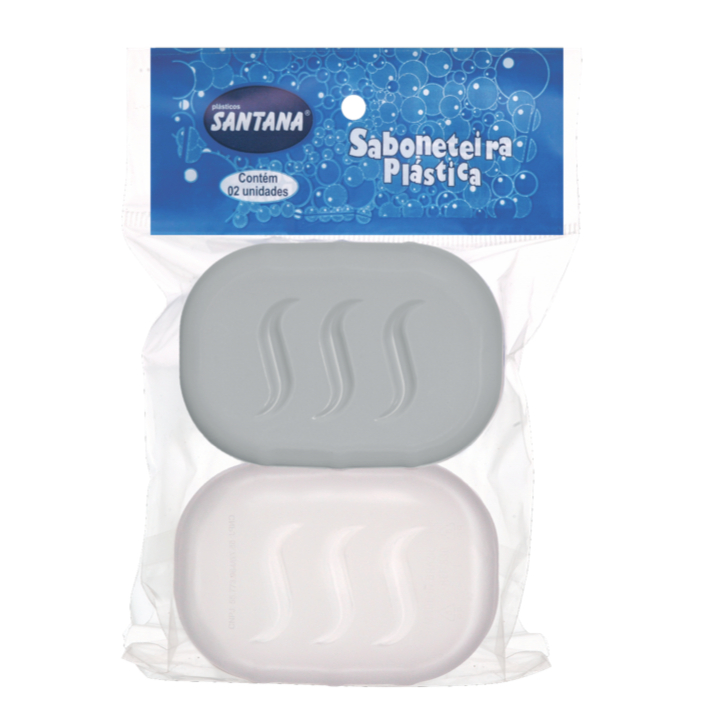 Conjunto Com 2 Saboneteiras Com Tampa Plástico Resistente