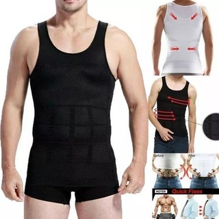 Camisa regata slim preta e branca modela o corpo regata modeladora Cinta Camiseta Compressão Abdominal Masculino Regata
