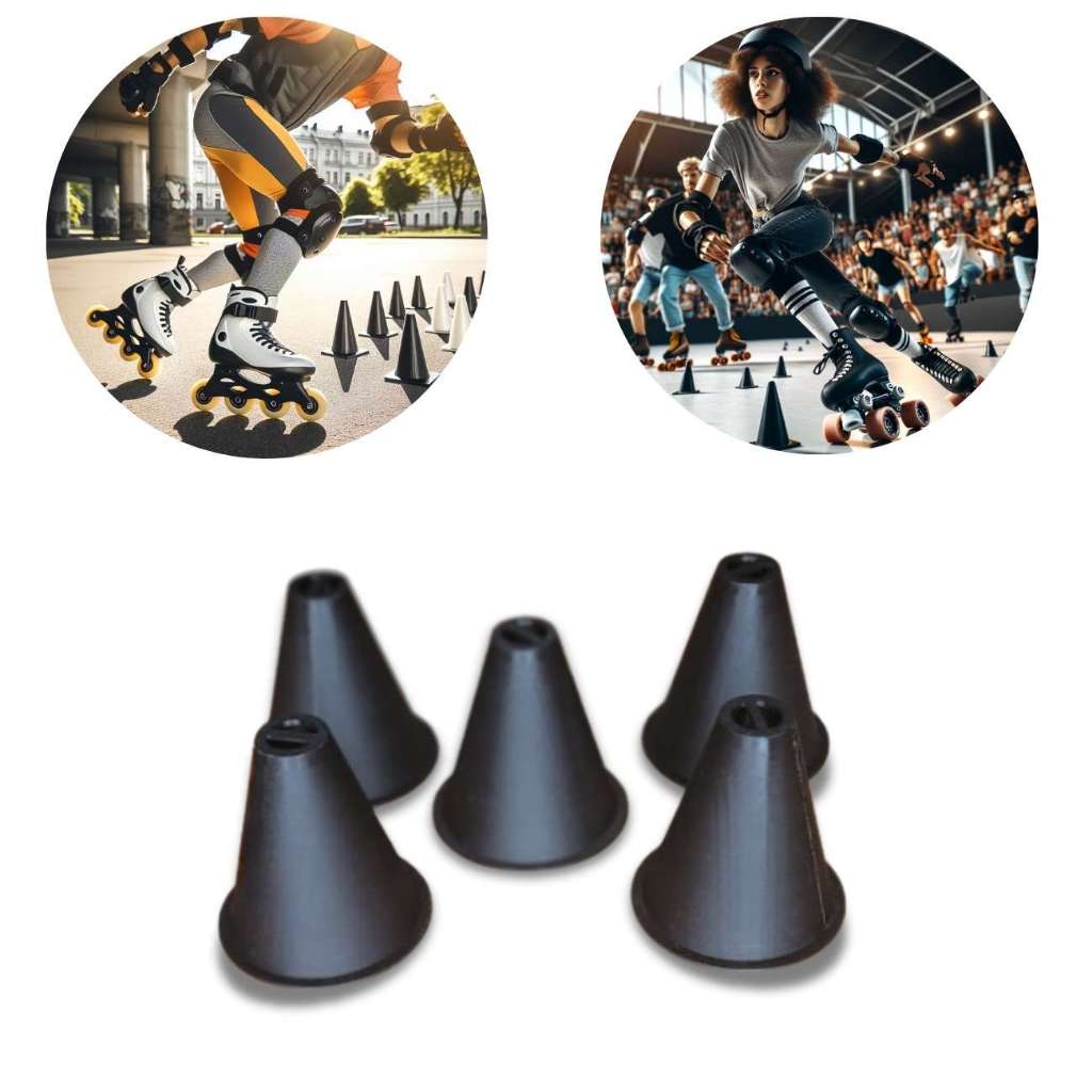 Kit 5 cones para patinação, patins, skate, roller, treino funcional