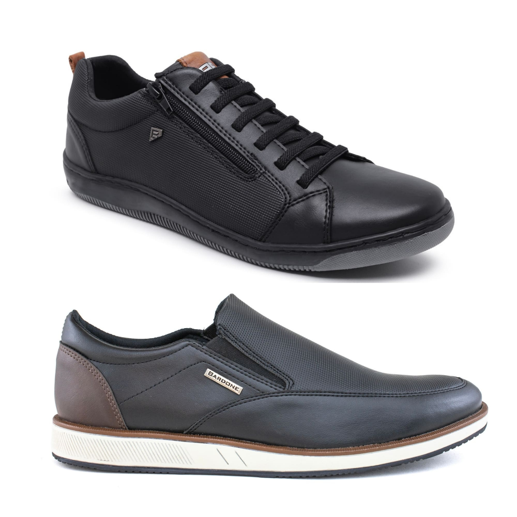 Kit 2 Sapatênis Casual & Sapatênis Estilo Social SlipOn