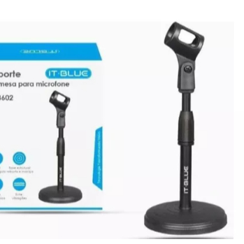 Suporte de Mesa Para Microfone Articulado Pedestal Profissional Rádio Tripé