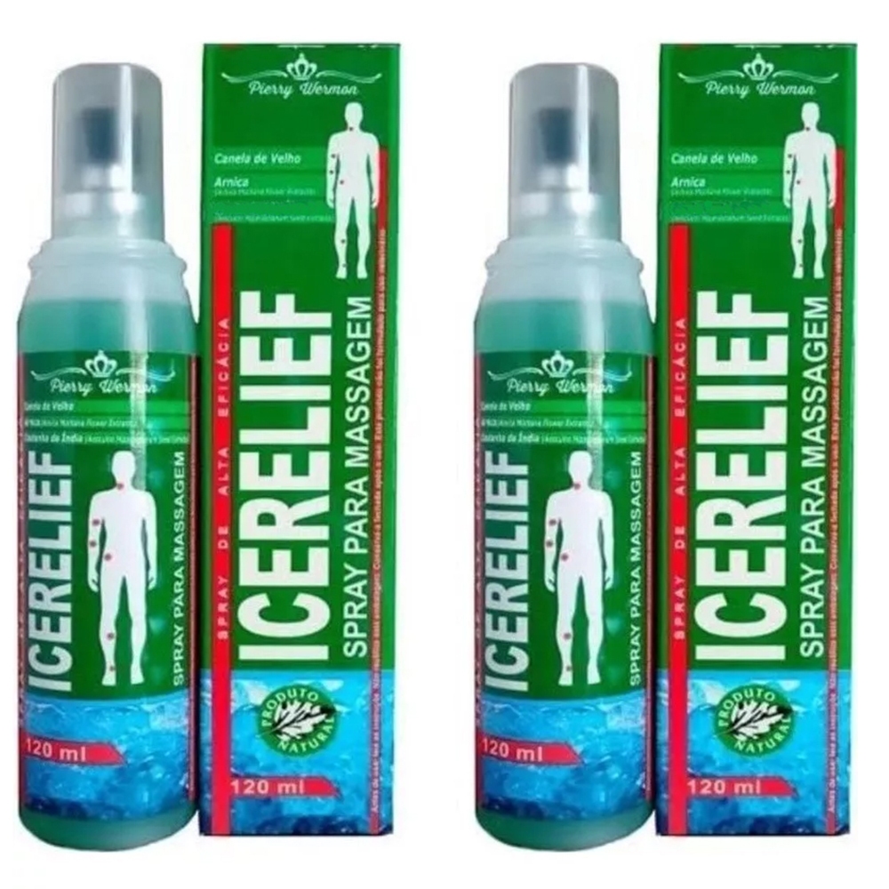Kit 2x Icerelief Spray Massageador Arnica 120ml Pierry Wermon