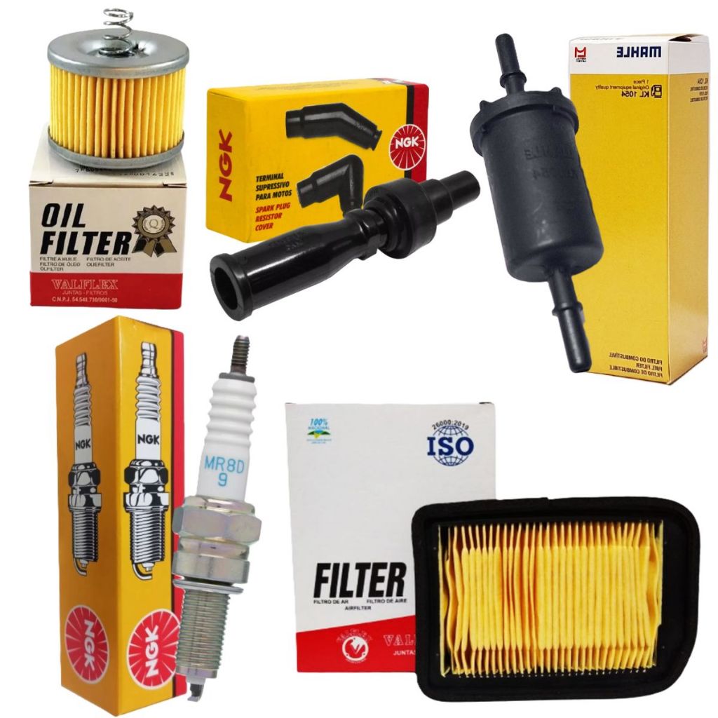 Kit de Filtros + Vela Ngk Factor 150 / Fazer 150 / Crosser 150 em Oferta na Shopee