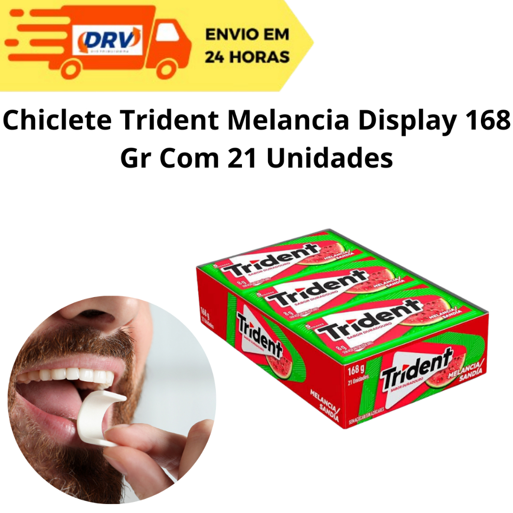 Chiclete Trident Melancia Display 168 gr com 21 Unidades - Chiclete Trident Melancia - trident