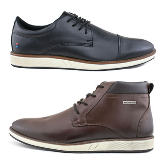 Kit 2 Sapato Social Masculino & Bota Social Masculino Half Cab Elegante