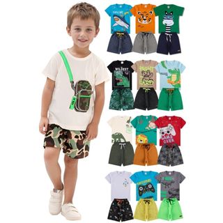 Kit Sortido 10 Peças de Roupas Infantil Menino Verão Bebe Menino ou 4 Peças de Roupas Infantil Menino Bebê Menino em Oferta na Shopee