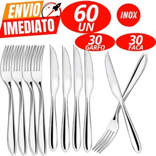 Conjunto Kit 60, 100, 160  Talheres Inox Premium  Faca  Garfo Casa Cozinha Restaurante Buffet Qualidade em Oferta na Shopee